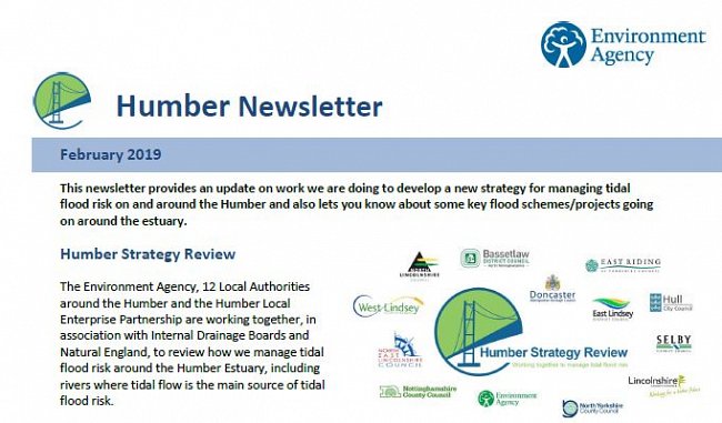 Humber Newsletter February 2019 front page.