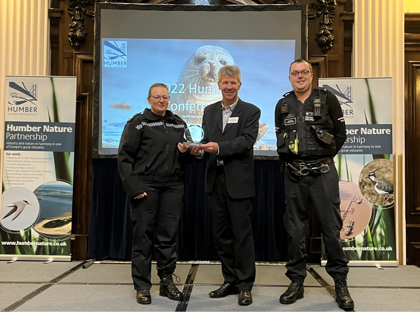 The Humber Nature Partnership award received by Sgt Jenna Jones and PC Richard Fussey from Humberside Police.