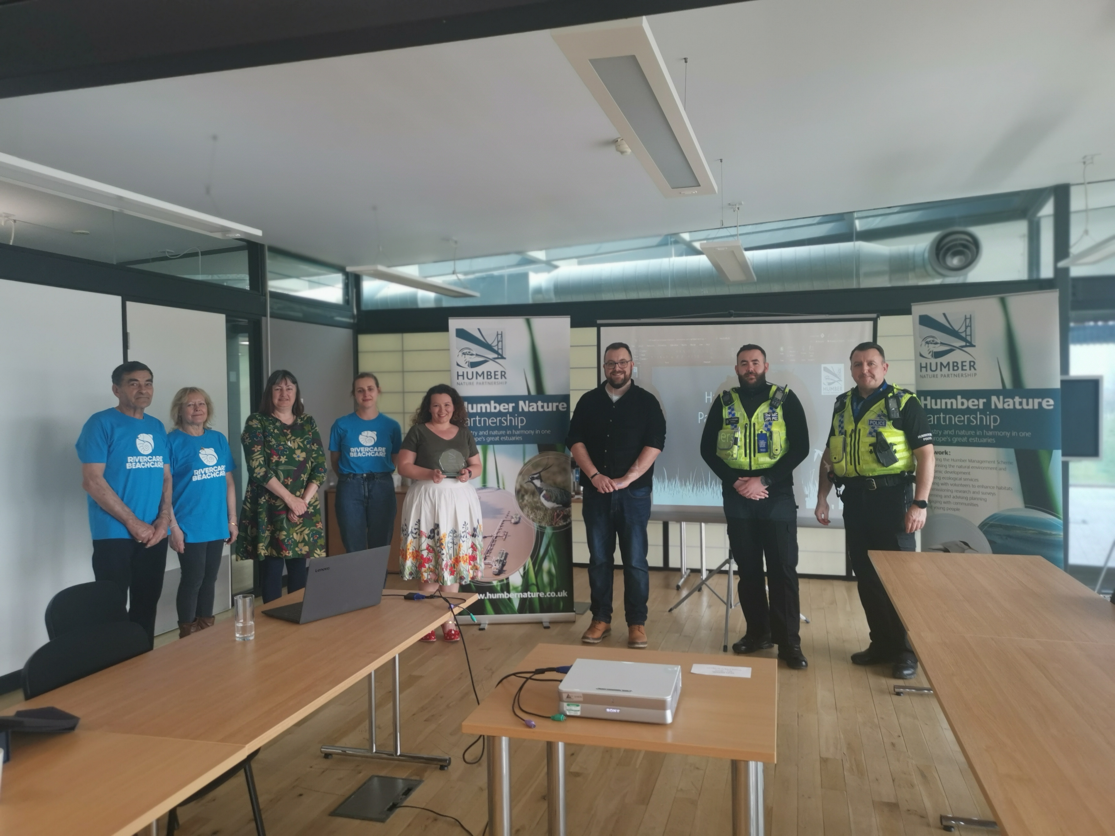 East Haltern RiverCare receiving the Humber Nature Partnership award.